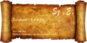 Szauer Ervin névjegykártya